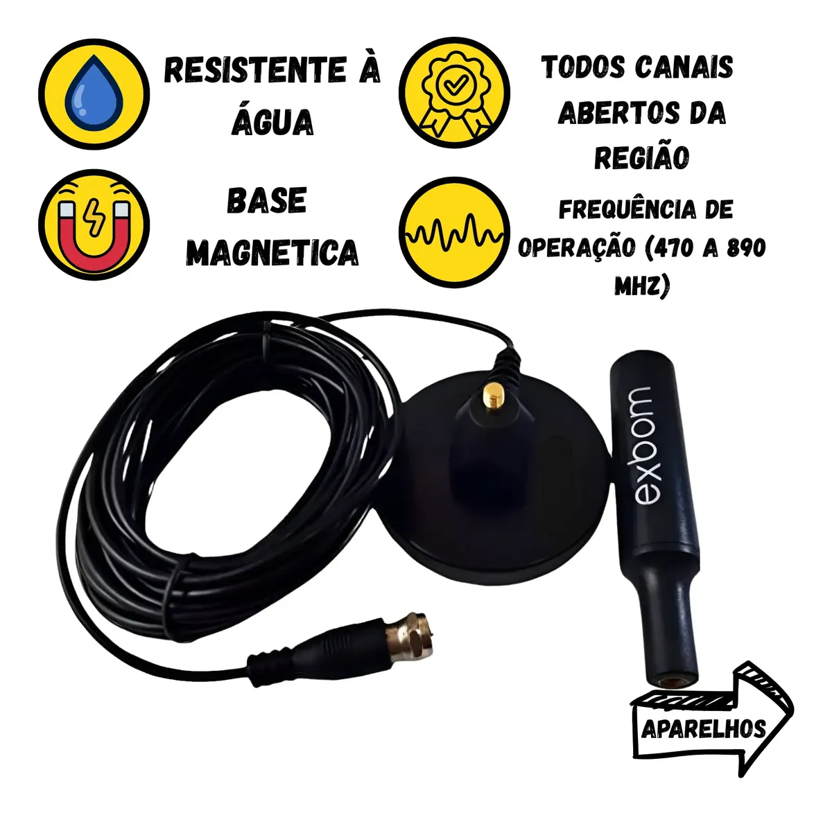 Antena Digital Interna HDTV 4,5 Metros com Amplificação 3,5 dBi — foto 4