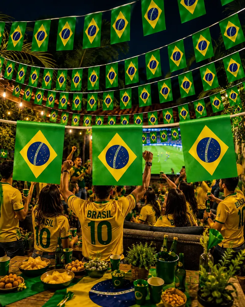 Bandeirinha Brasil Varal 10 Metros Grande para Festas e Eventos