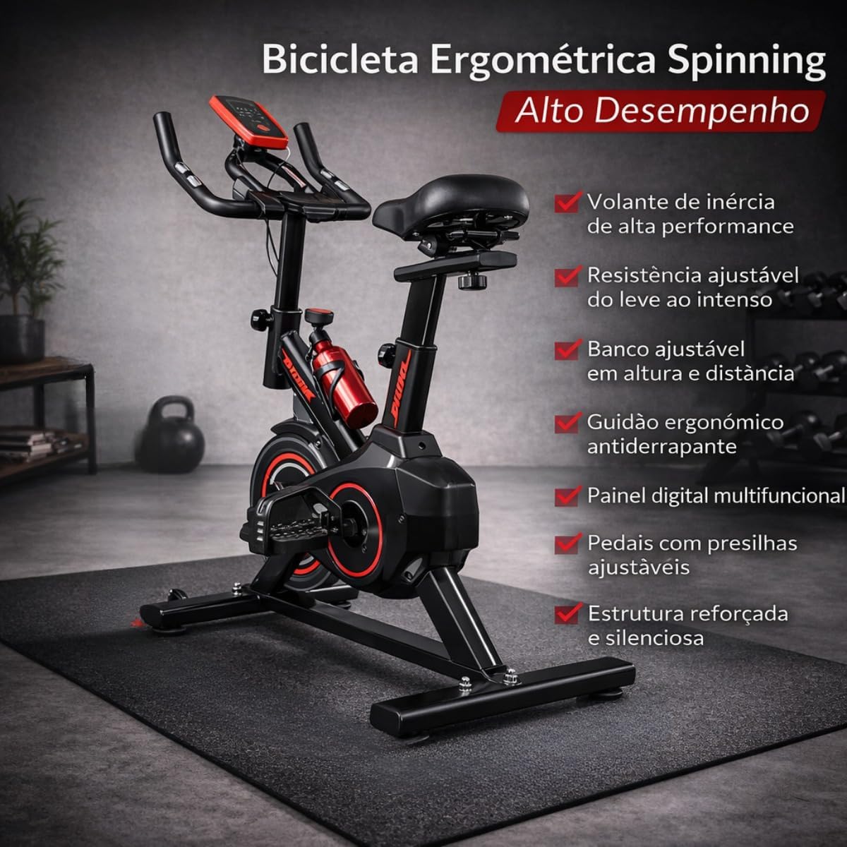 Bike Ergométrica Vertical Premium Silenciosa com Monitor LCD — foto 6