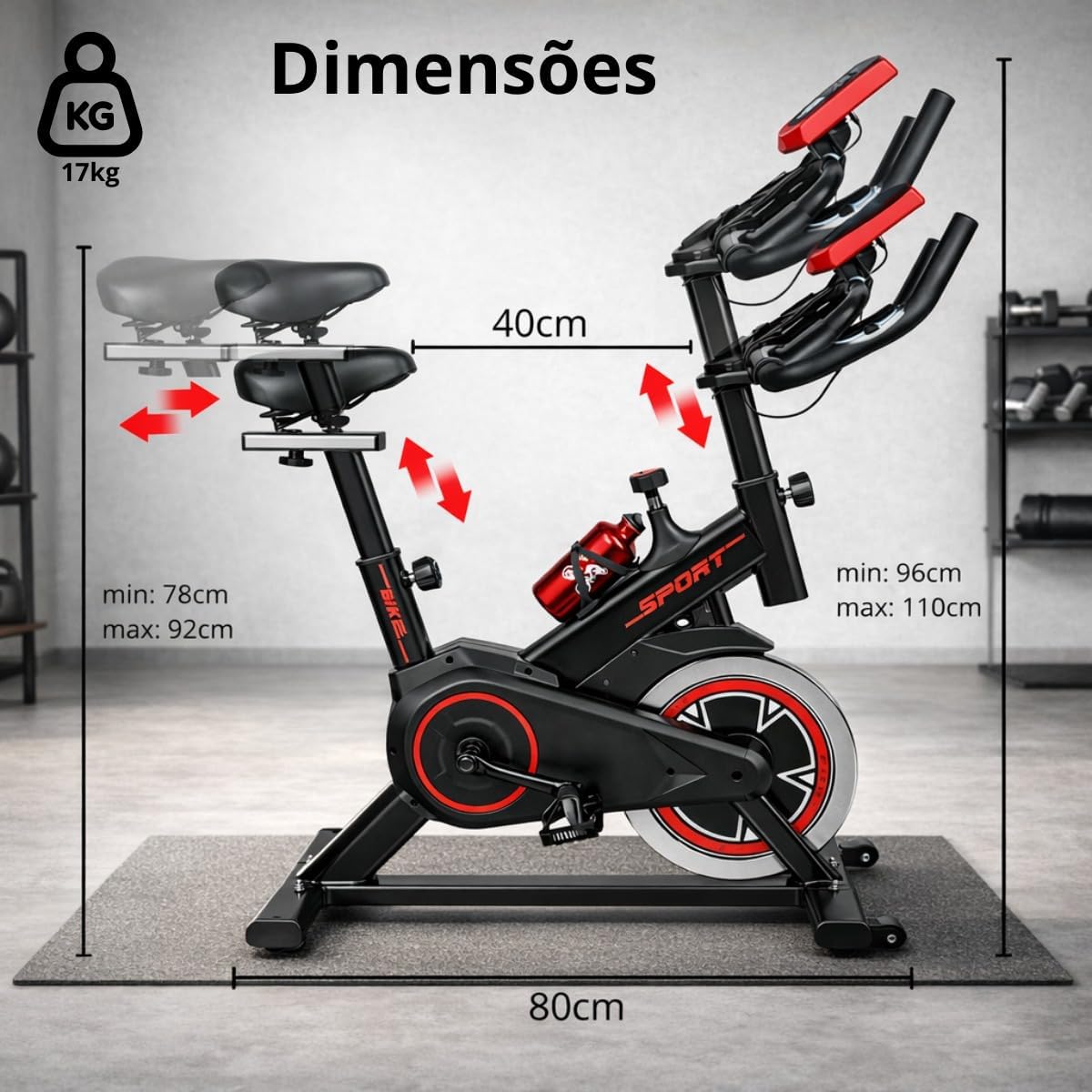 Bike Ergométrica Vertical Premium Silenciosa com Monitor LCD — foto 5