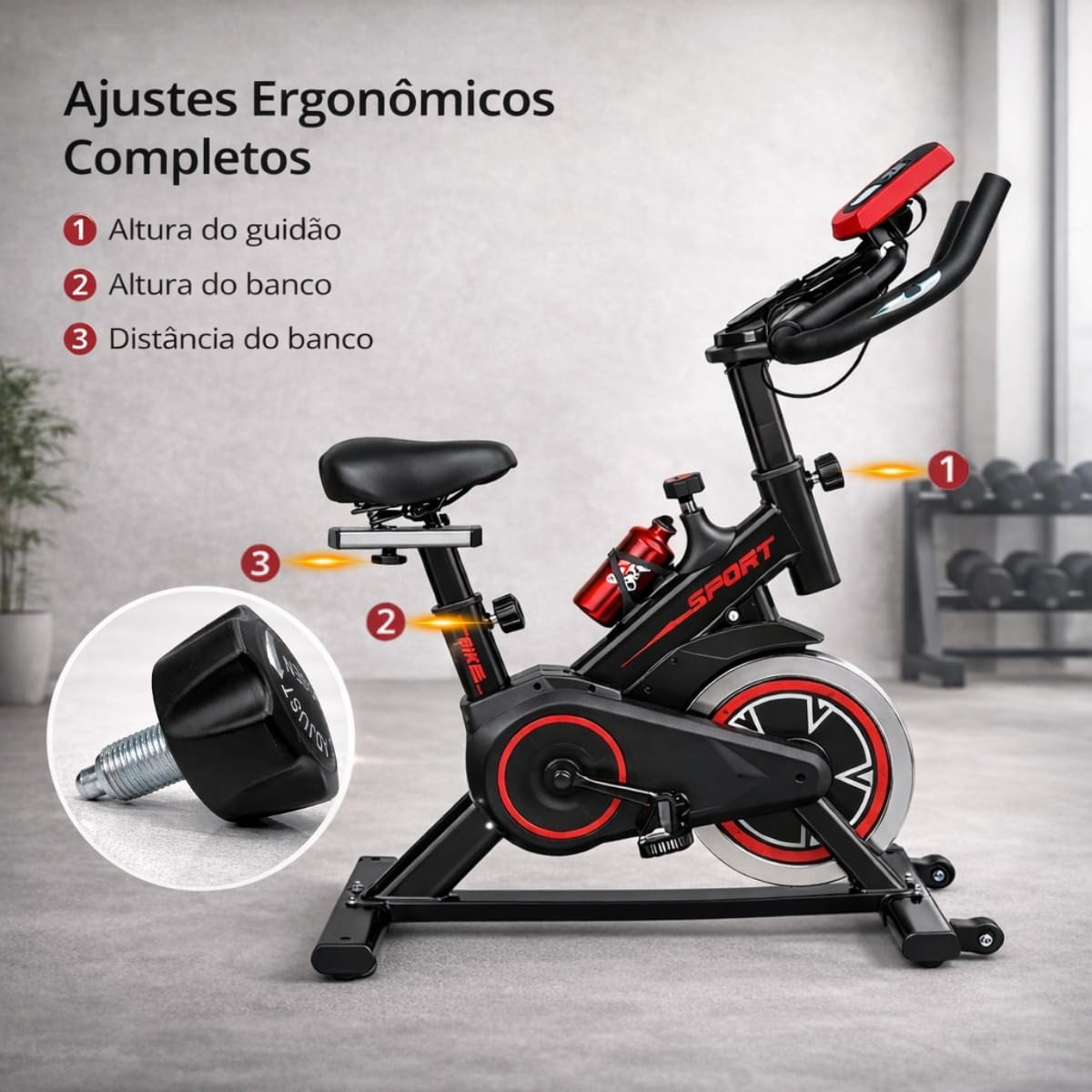 Bike Ergométrica Vertical Premium Silenciosa com Monitor LCD — foto 3
