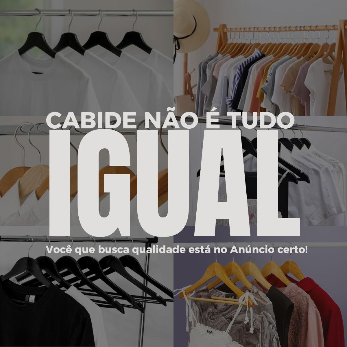 Cabide de Madeira Maciça Marfim Reforçado - Suporta até 5kg