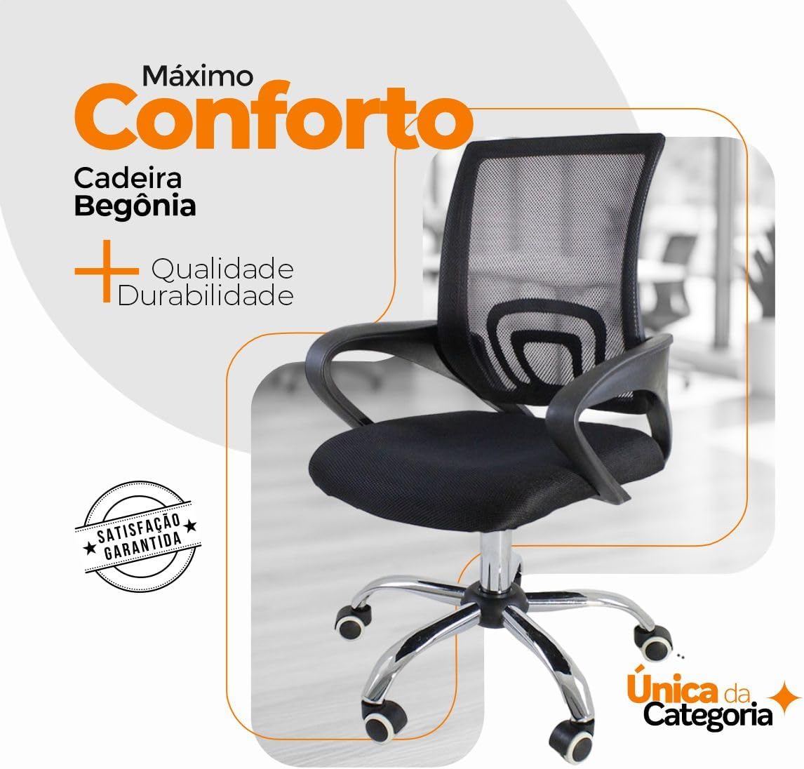 Cadeira Ergonômica Giratória com Tela Mesh - Ajuste de Altura — foto 5