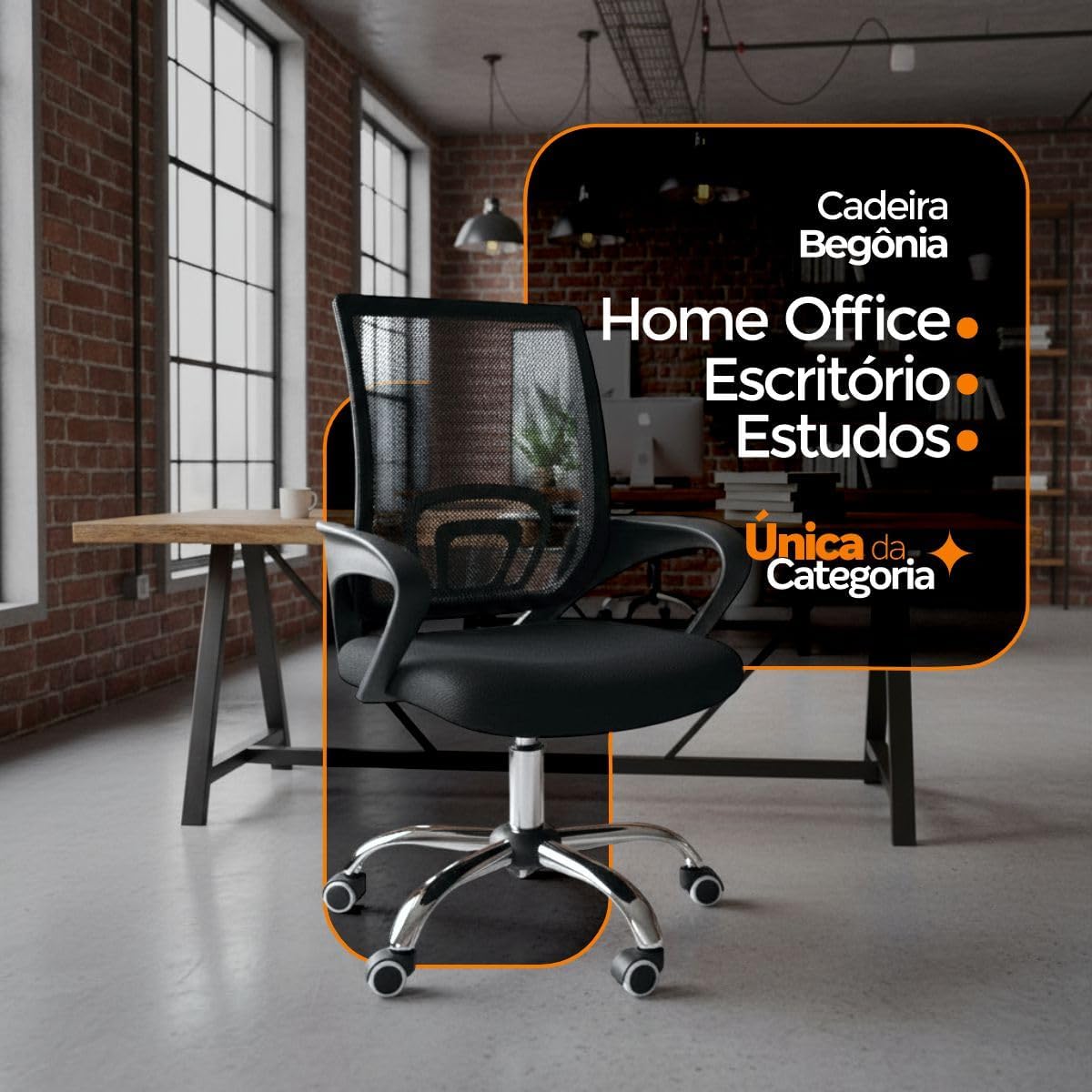 Cadeira Ergonômica Giratória com Tela Mesh - Ajuste de Altura — foto 4
