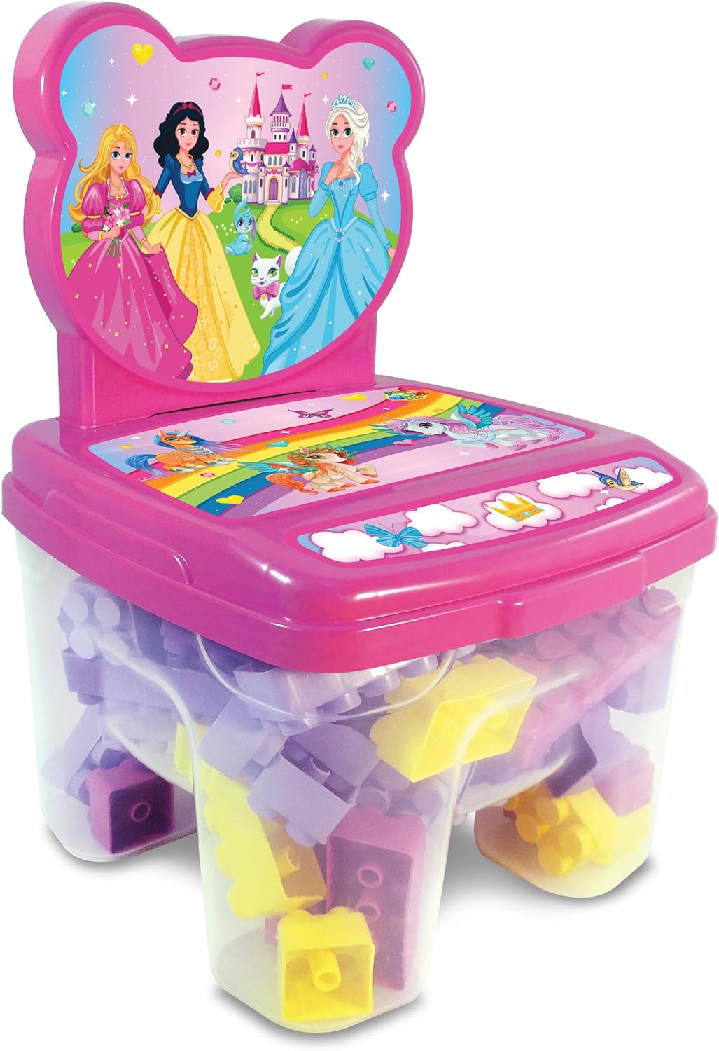 Cadeira Toy Blocos Princesas GGB Plast com 24 Peças