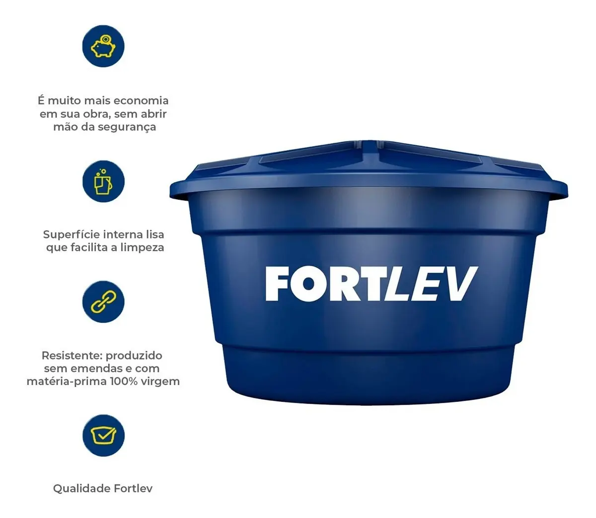 Caixa d'água Fortlev Vertical Polietileno 250L Azul — foto 4