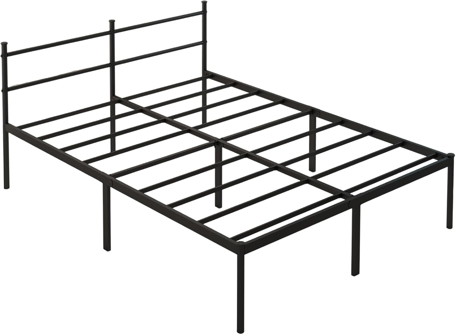 Cama de Casal 138x188 com Cabeceira Integrada de Ferro e Base Metálica Reforçada