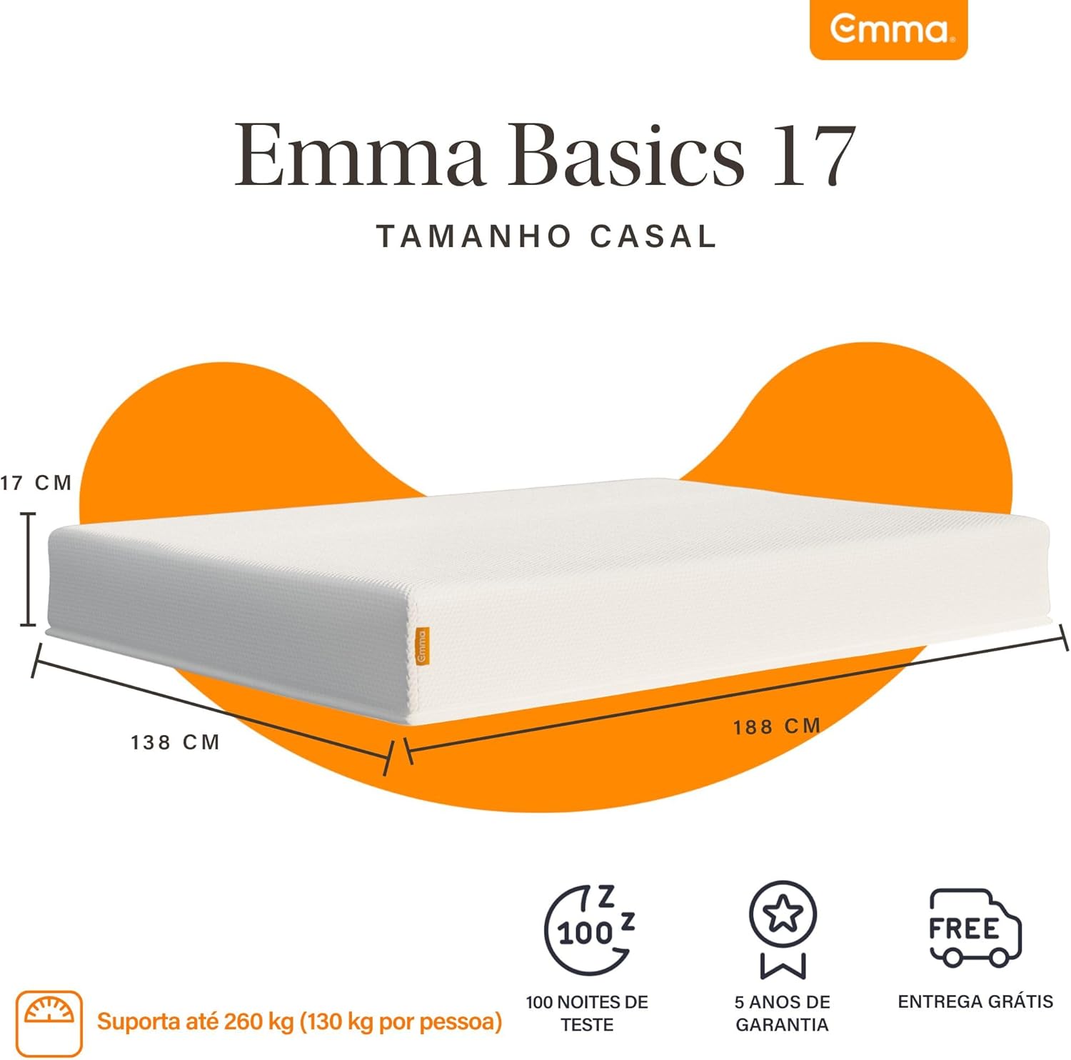 Colchão Emma Basics 17 Espuma D28 - Firme e Compacto — foto 2