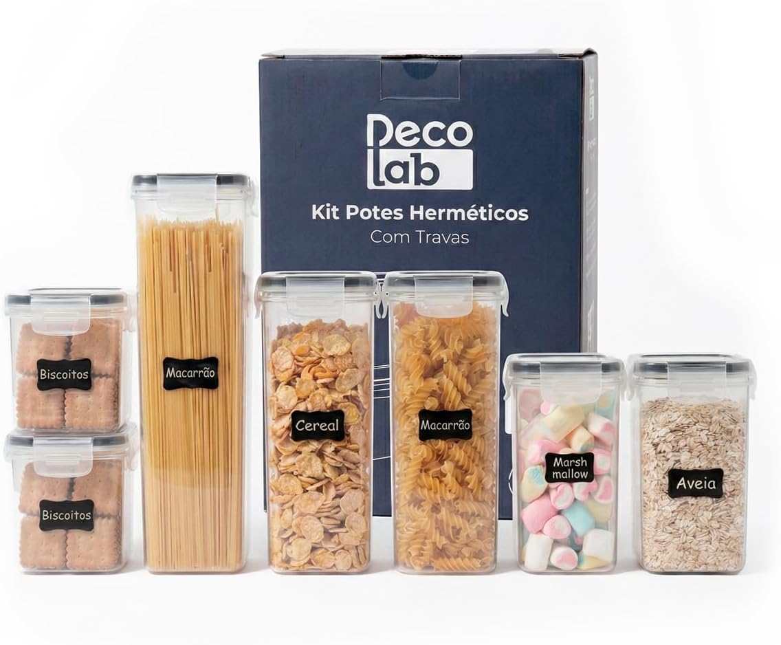 Decolab Kit de Potes Herméticos - 7 Peças BPA Free