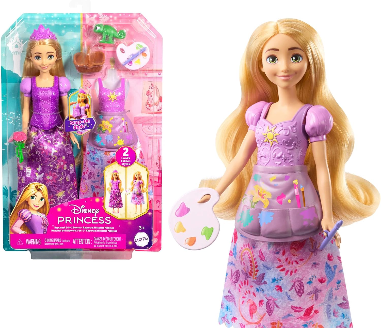 Disney Princesa Rapunzel Boneca com Vestidos Trocáveis e Acessórios