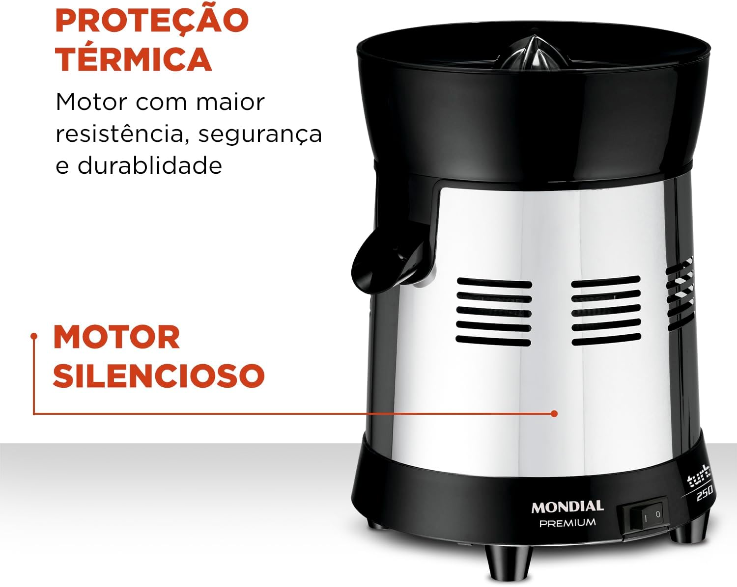 Espremedor de Frutas 250W 1 Litro com 2 Cones - Bivolt — foto 6