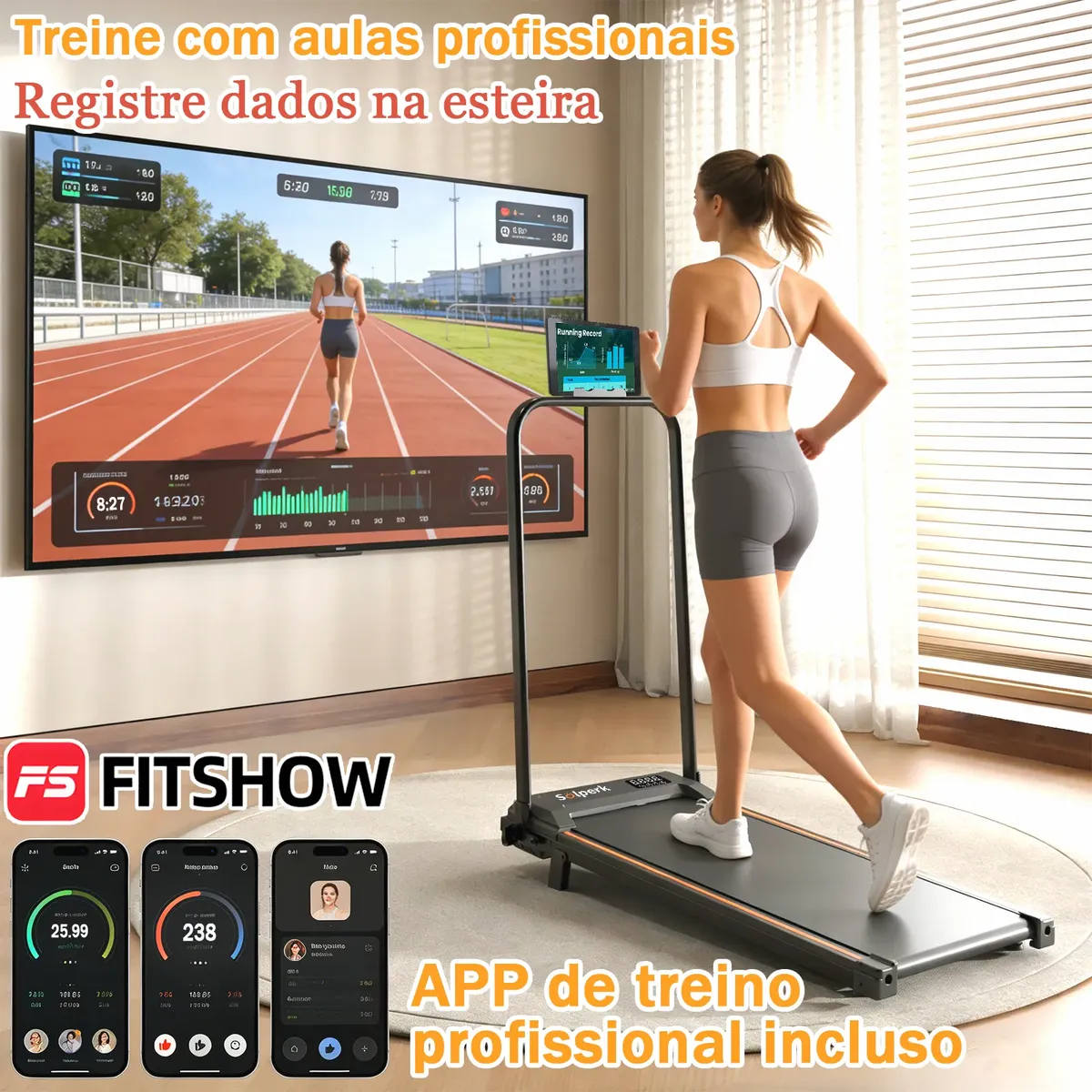 Esteira Elétrica Plana Romantic Crown Bluetooth Preta — foto 4
