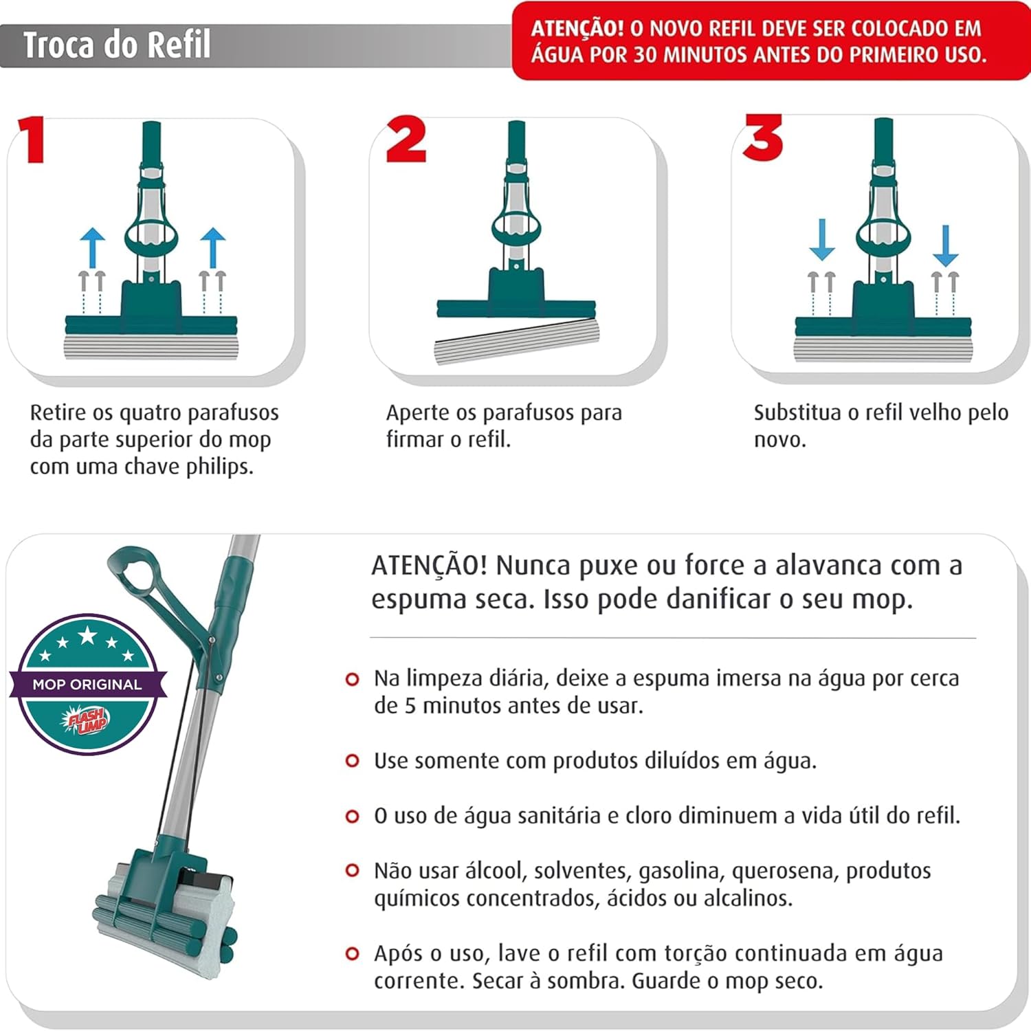 Flash Limp MOP7671 - Mop Limpeza Geral Plus Verde — foto 6