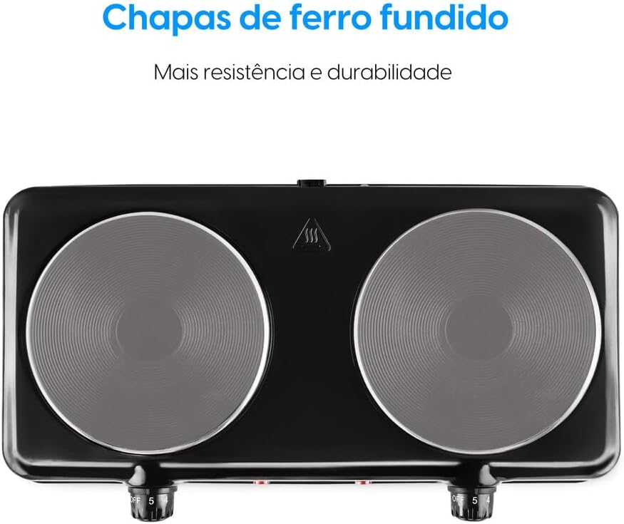 Fogão Elétrico Portátil Cooktop Elgin Double Cook 2 Bocas 110V — foto 5