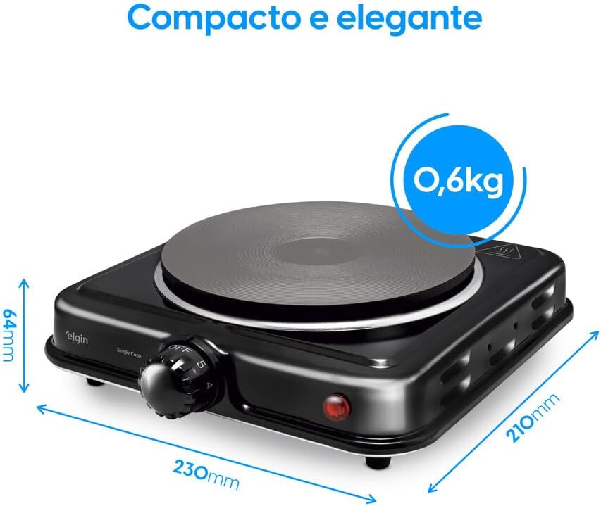 Fogão Elétrico Portátil Cooktop Elgin Single Cook 1 Boca 220V — foto 6
