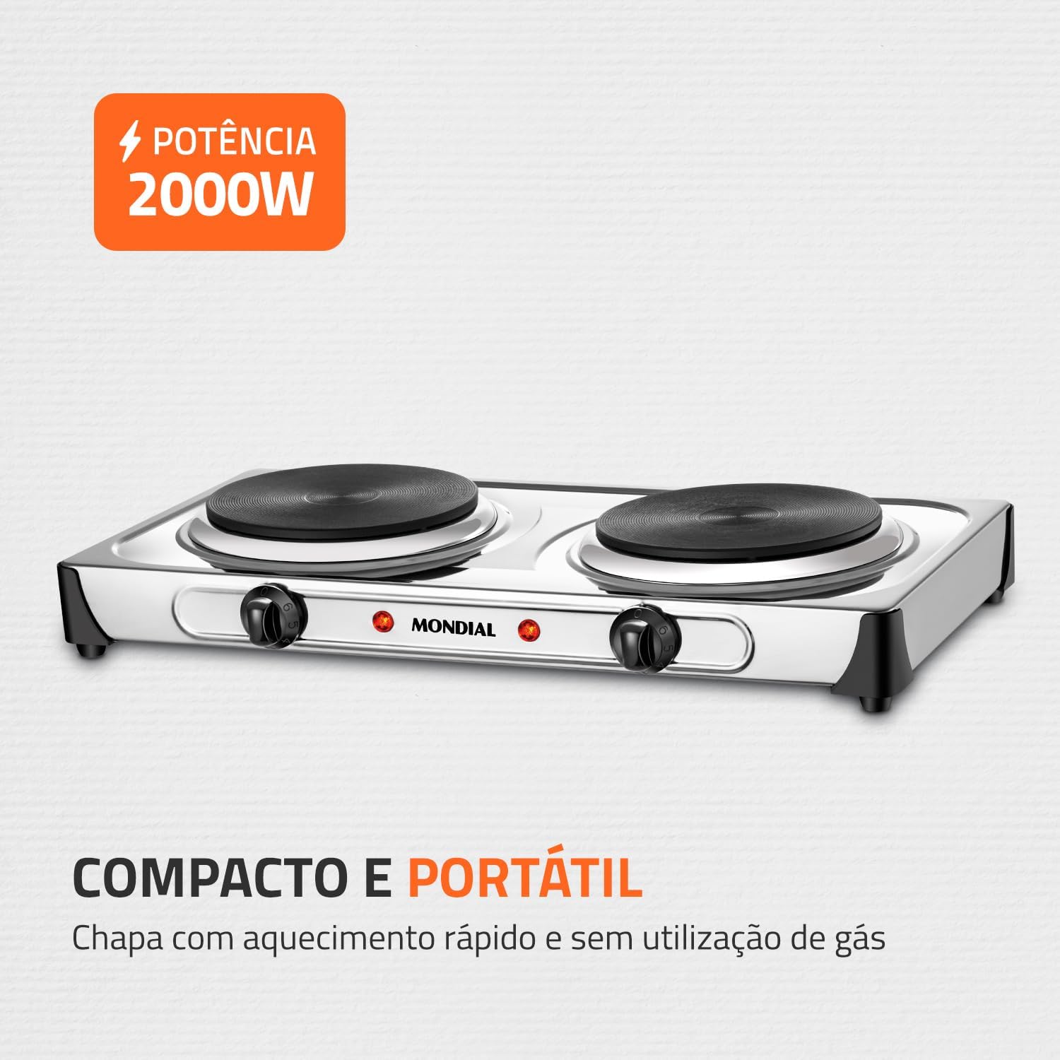 Fogareiro Elétrico Duplo FE-03 Mondial 2000W Portátil — foto 2