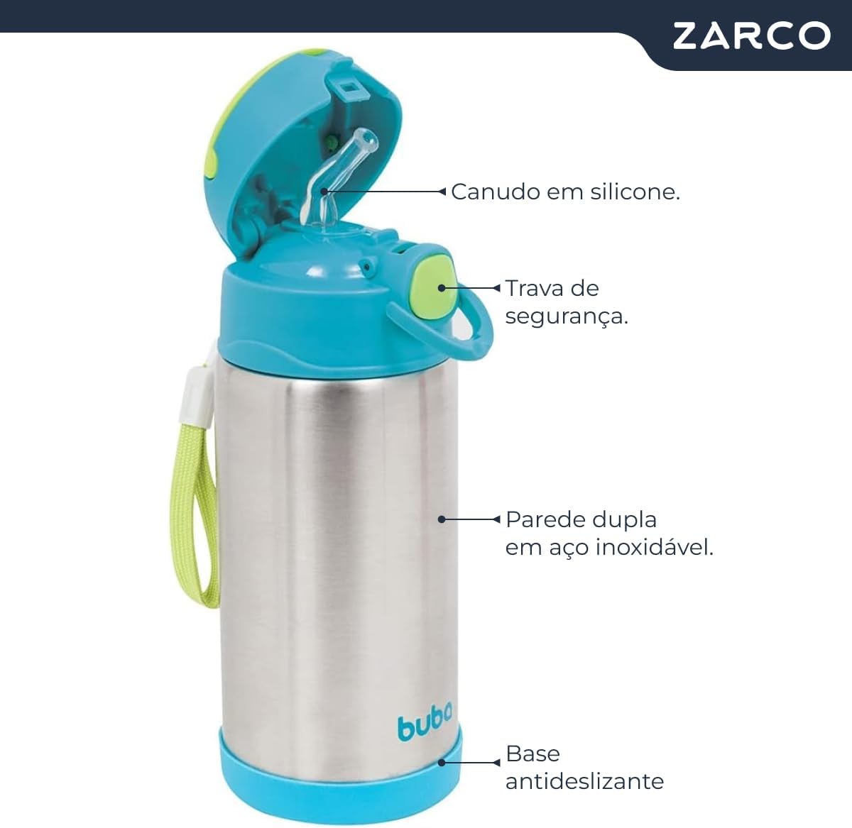 Garrafa Térmica Inox 400ml com Trava de Segurança - Aço Inoxidável — foto 4