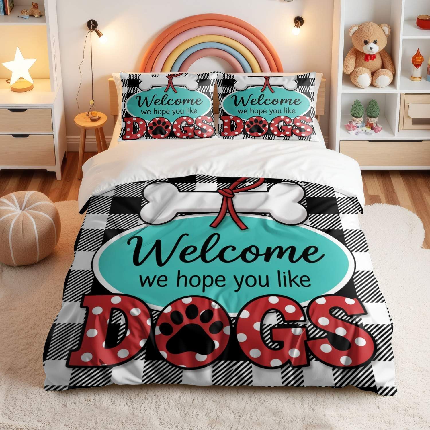 Jogo de Cama Estampa de Cachorro 3D - Microfibra Escovada — foto 4