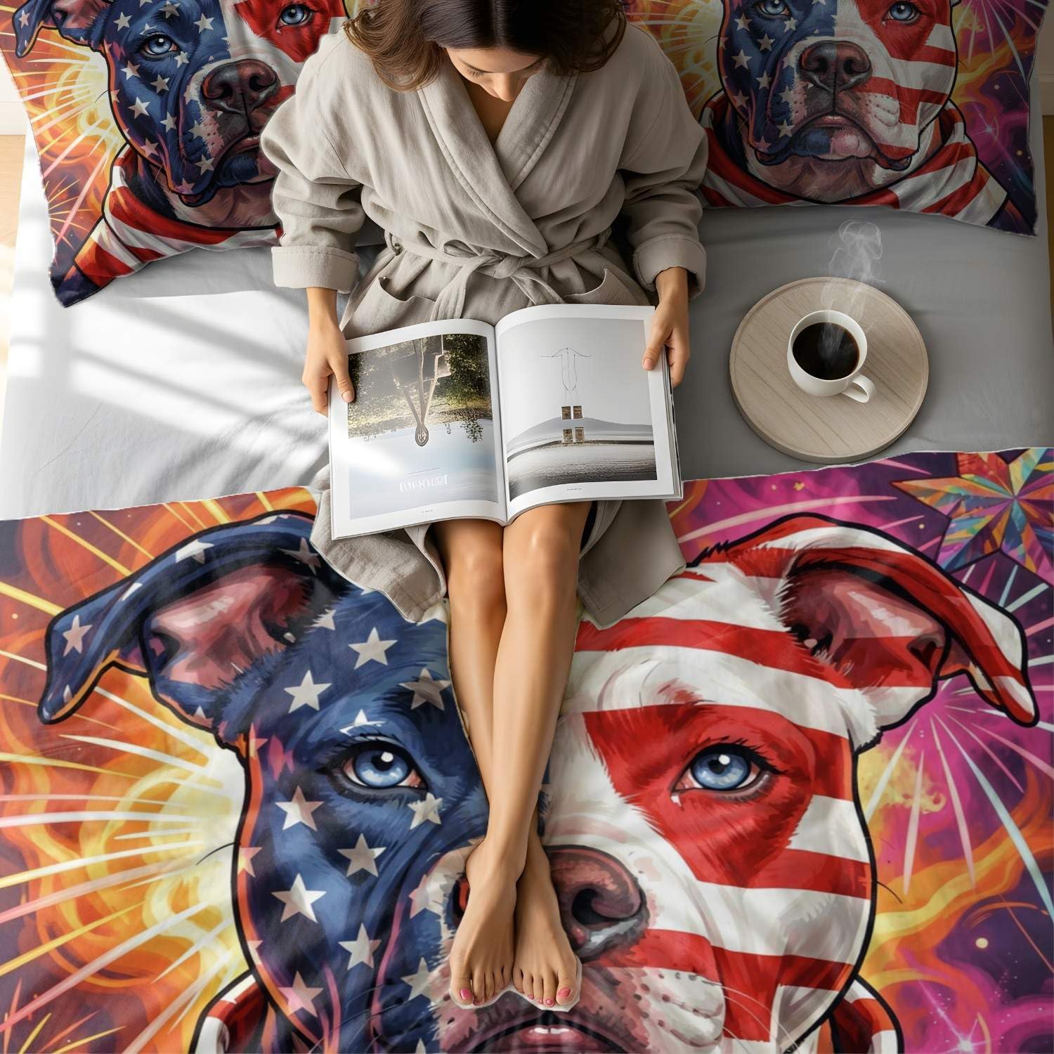 Jogo de Cama Patriótico Bandeira Americana 3 Peças — foto 5