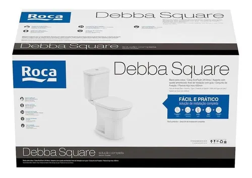 Kit Bacia Caixa Acoplada Roca Debba Square 3/6L com Assento — foto 3