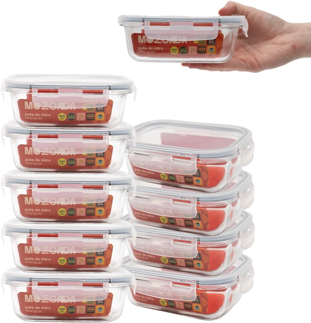 Kit de Potes Herméticos de Vidro Borossilicato para Alimentos — foto 2