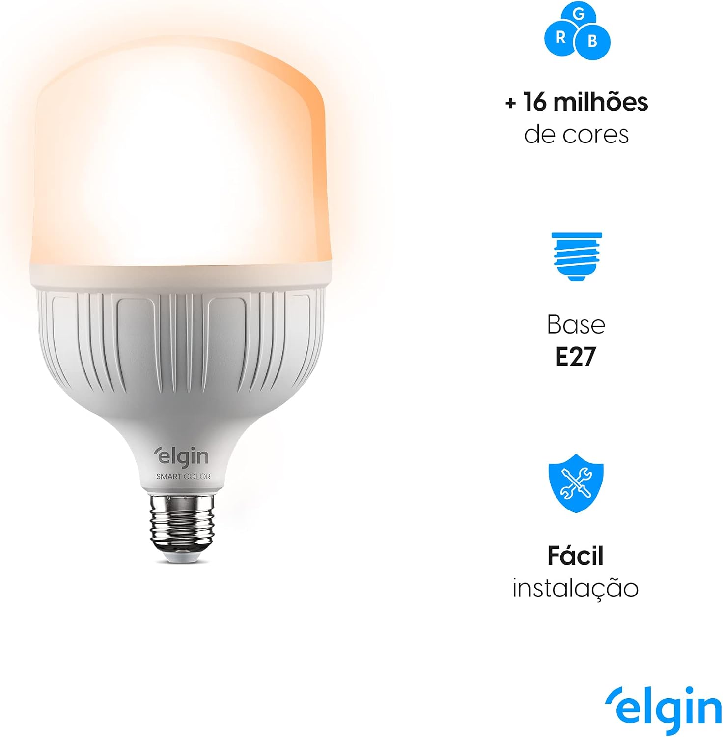 Lâmpada Inteligente Elgin Smart Wi-Fi 20W RGB E27 — foto 4
