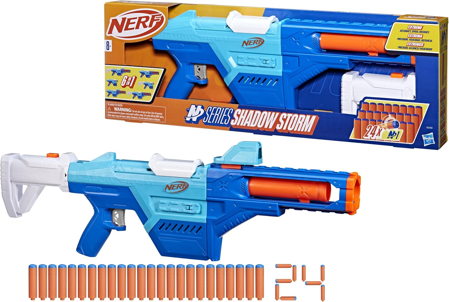 Lançador Nerf N Series Shadow Storm com Apoiador Removível e 24 Dardos — foto 2