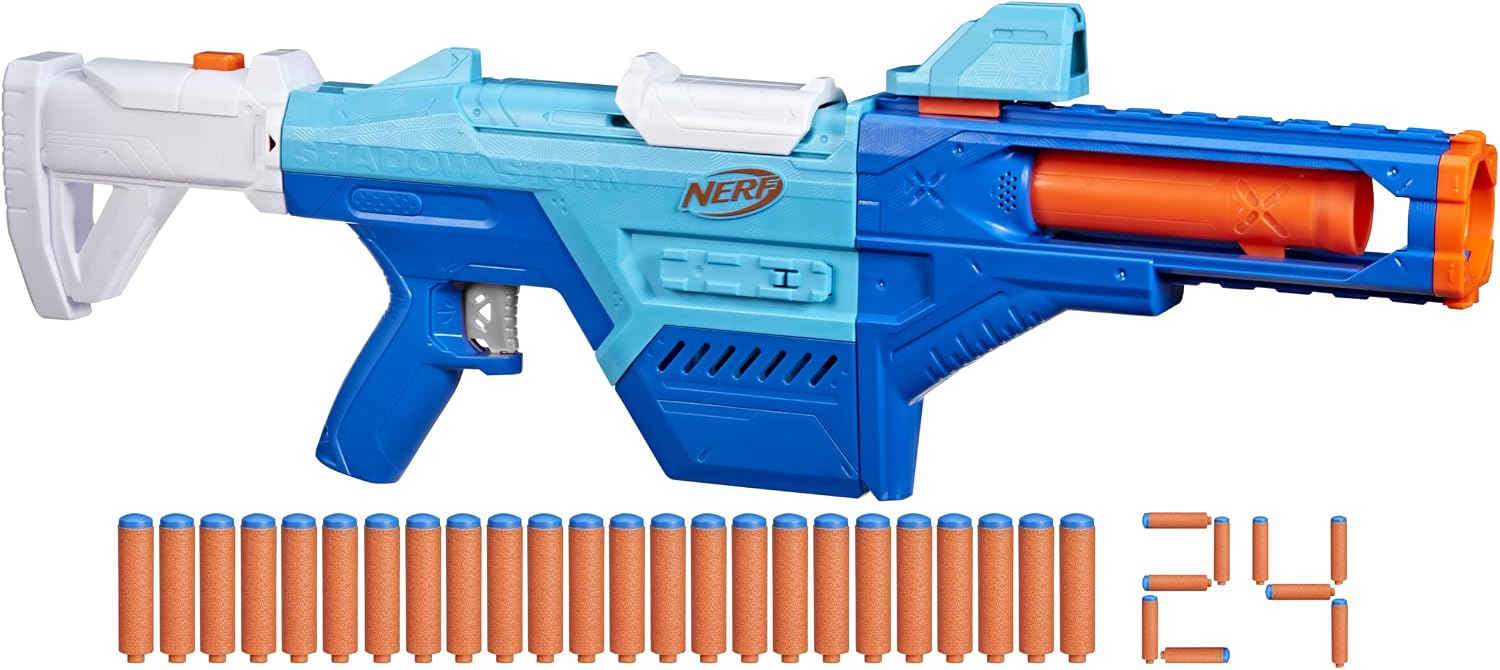 Lançador Nerf N Series Shadow Storm com Apoiador Removível e 24 Dardos