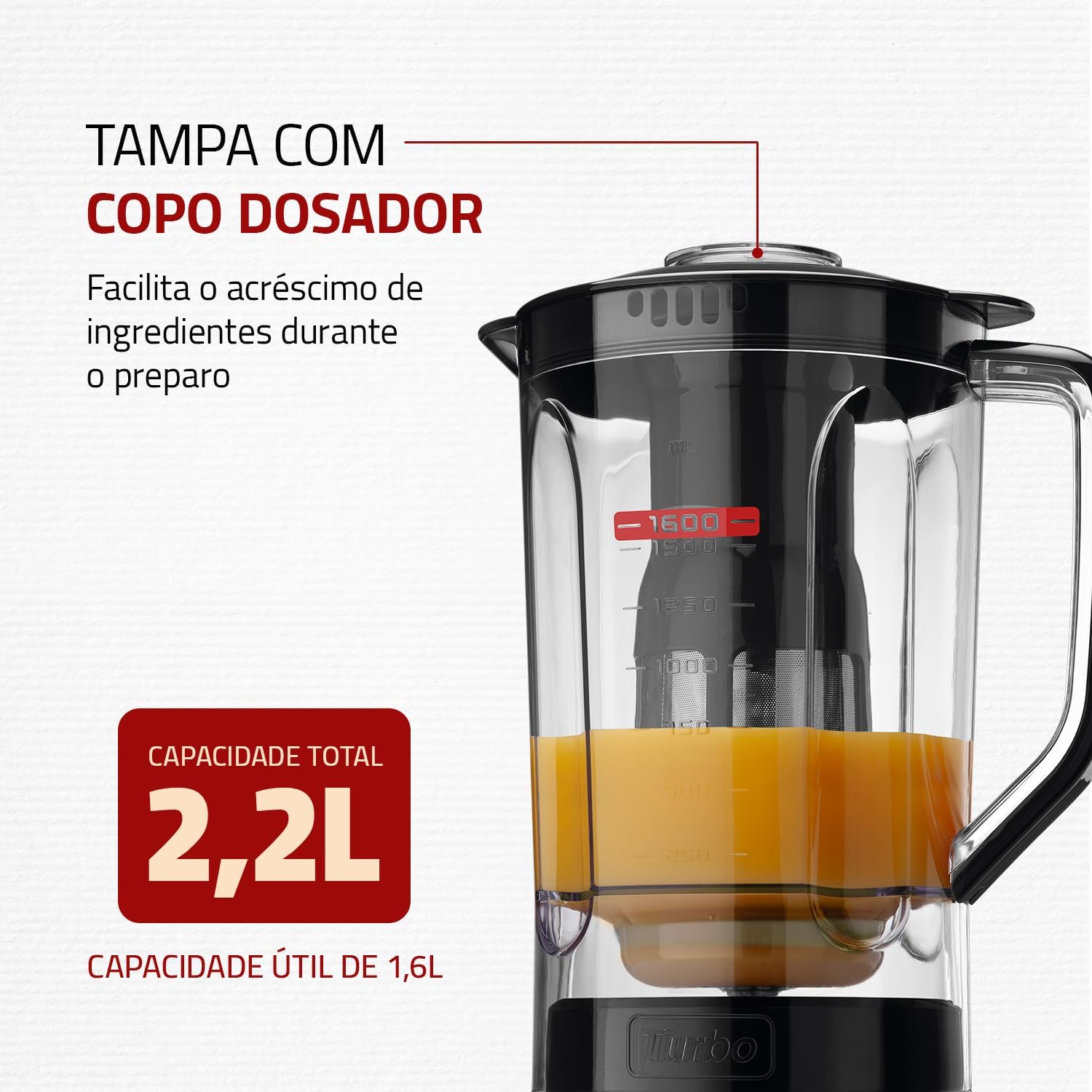 Liquidificador Mondial Turbo Power L-99-FB 550W 2,2L 3 Velocidades e Pulsar — foto 5