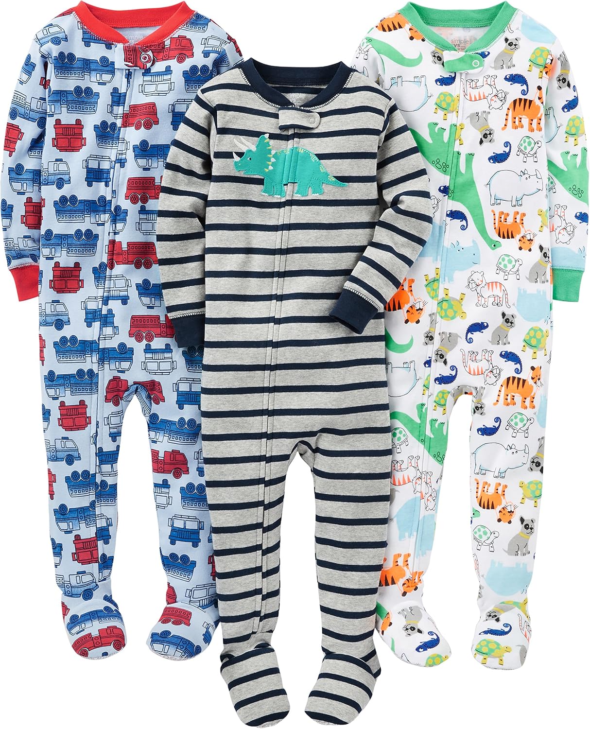 Macacão de Dormir Simple Joys by Carter's Algodão com Pés Justos para Bebês
