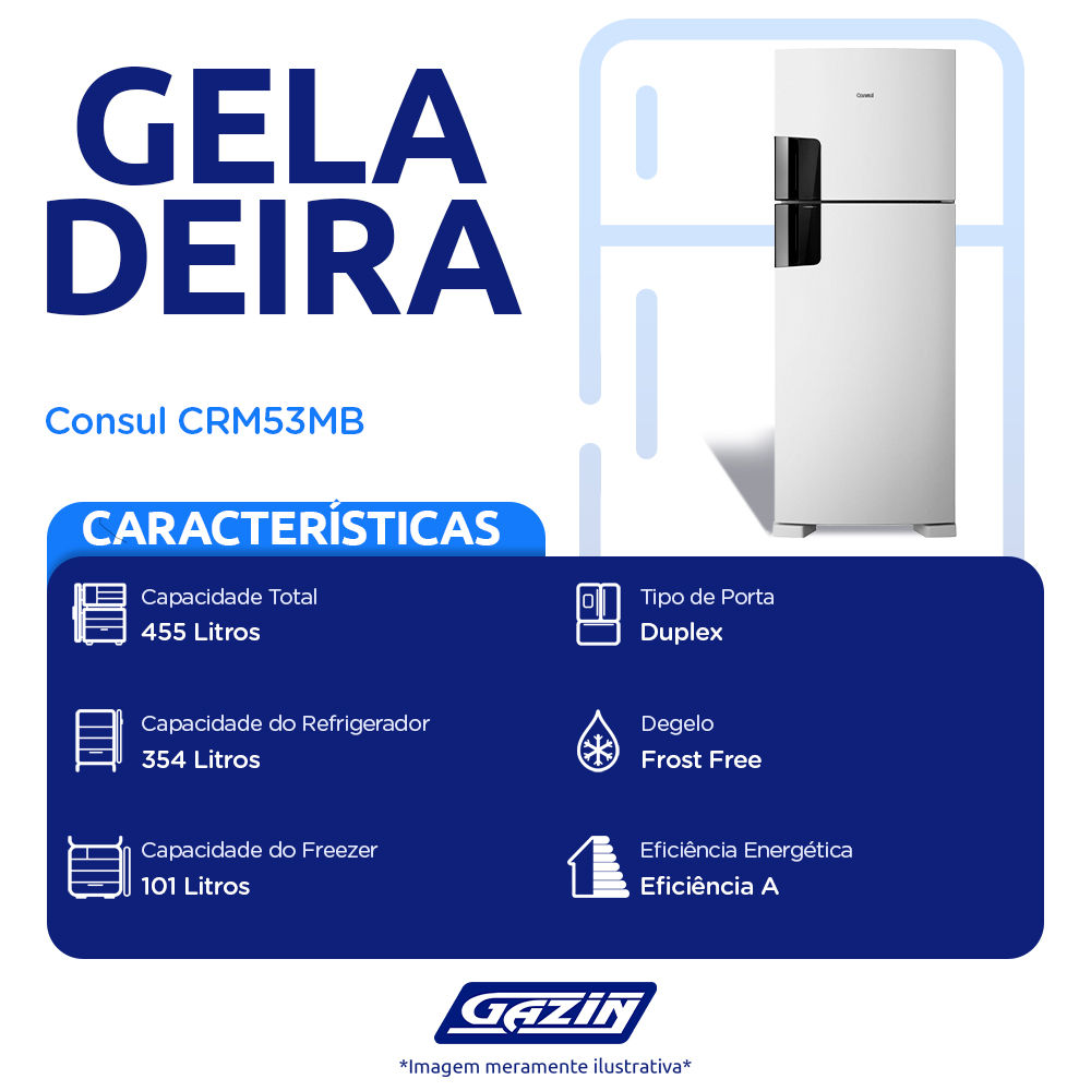 Geladeira Consul 455L Frost Free Duplex Inverter CRM53MB — foto 3