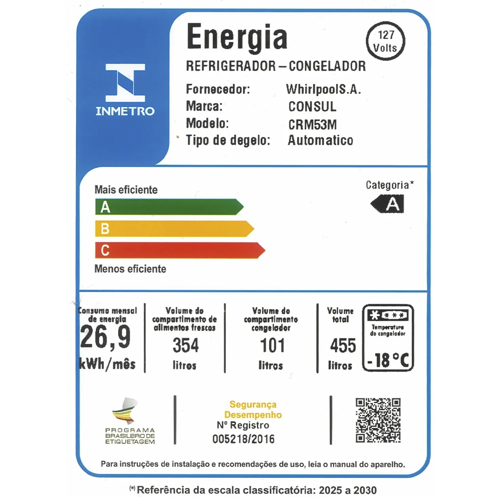 Geladeira Consul 455L Frost Free Duplex Inverter CRM53MB — foto 8