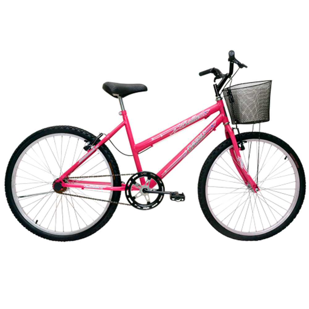 Bicicleta Aro 24 Cairu Bella Freio V-Brake com Cestinha em Aço Carbono