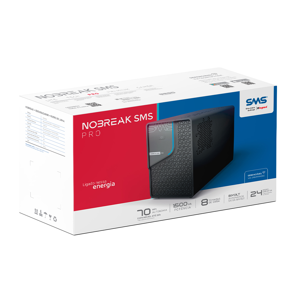 Nobreak SMS PRO 1500VA 8 Tomadas 29402 — foto 6
