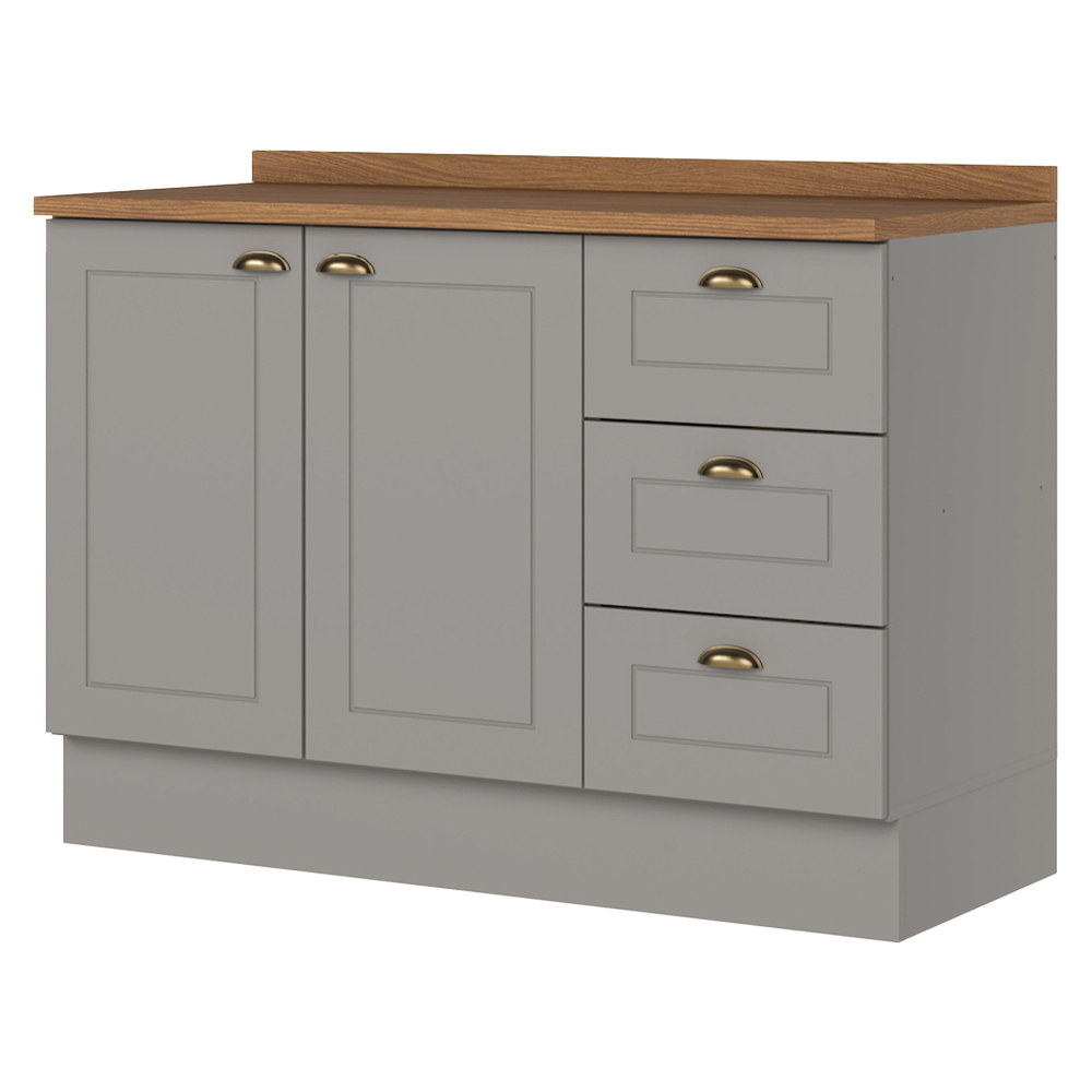 Balcão Henn Americana 120cm com 2 Portas e 3 Gavetas