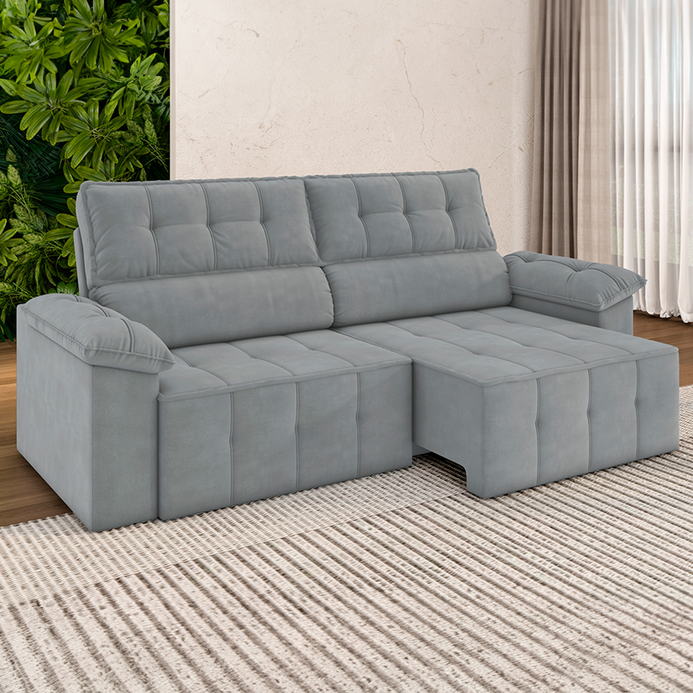 Sofá Retrátil e Reclinável 220 cm Santorini Besthouse