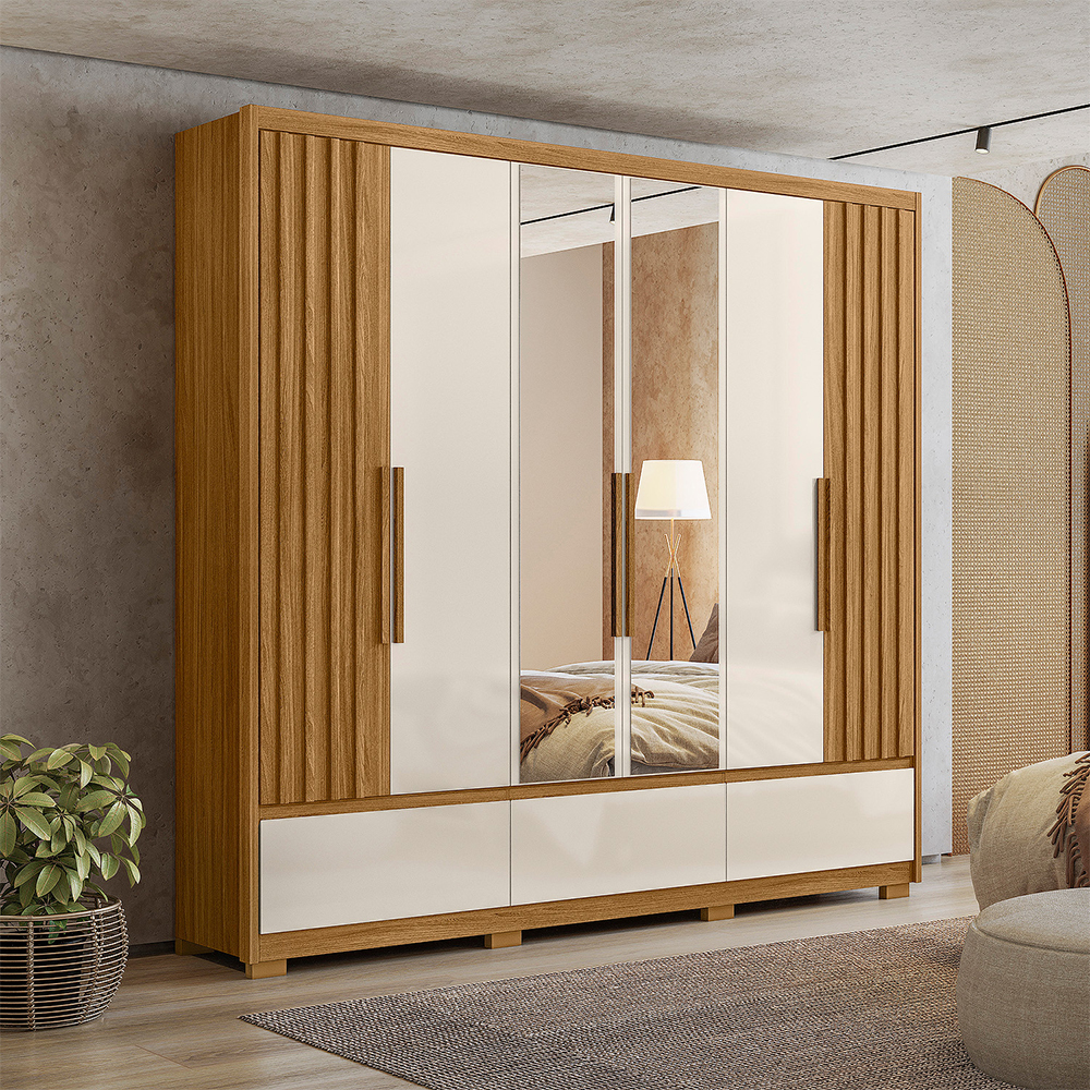 Guarda-Roupa Casal 6 Portas Bater 5 Gavetas Amazonas Moval