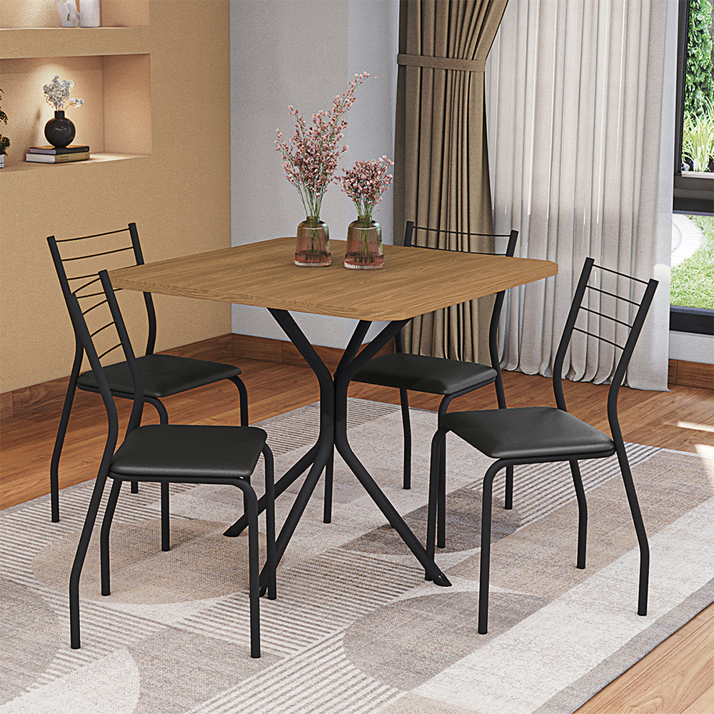Conjunto de Mesa Creta Kappesberg com 4 Cadeiras e Tampo MDP