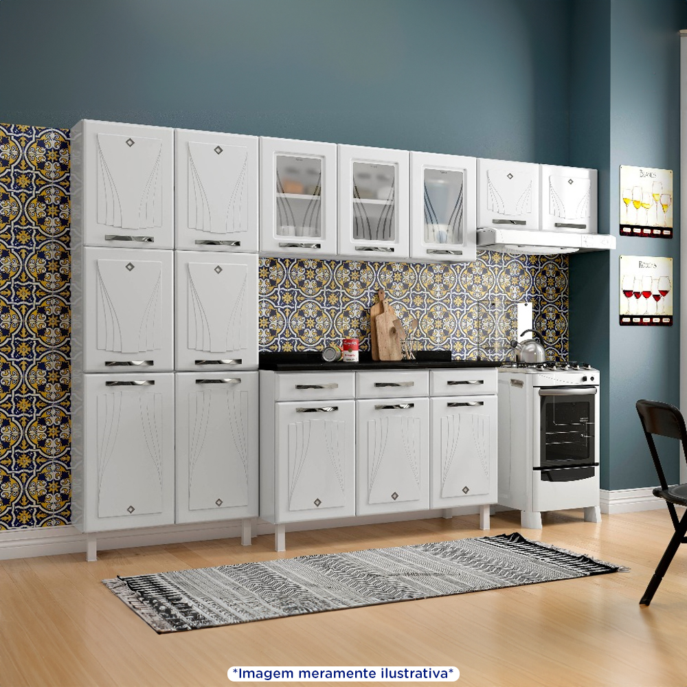 Cozinha Modulada 4 Peças 14 Portas 2 Gavetas Star - Telasul