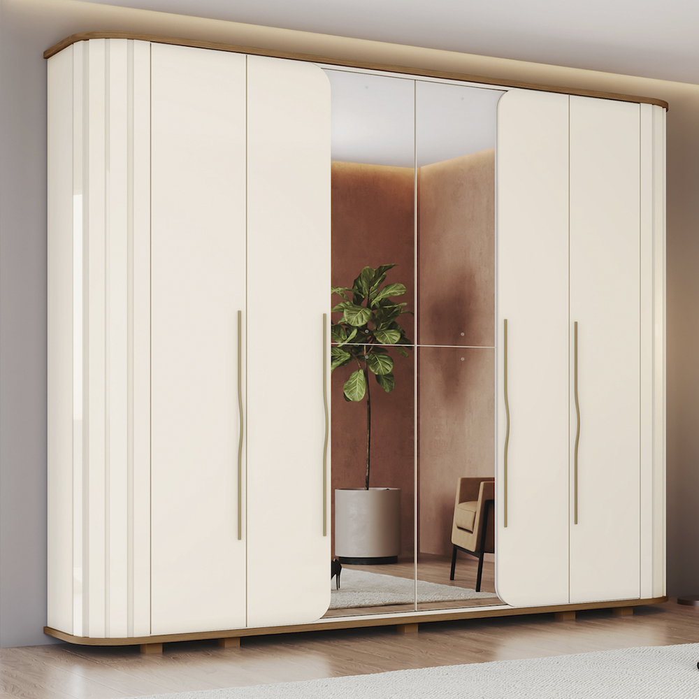 Guarda-Roupa Casal 6 Portas Bater 6 Gavetas Premium Henn