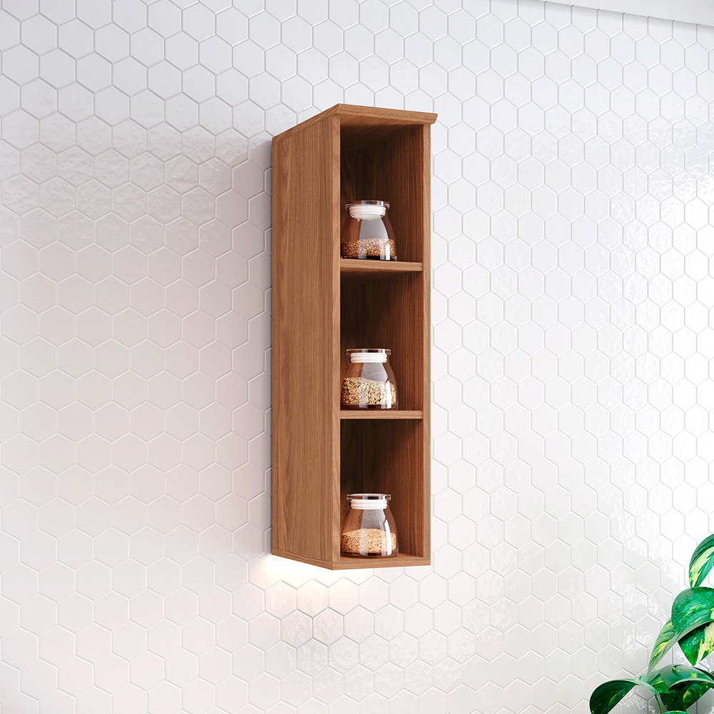 Armário Aéreo 20cm Requinte Henn com 3 Nichos em MDP e MDF