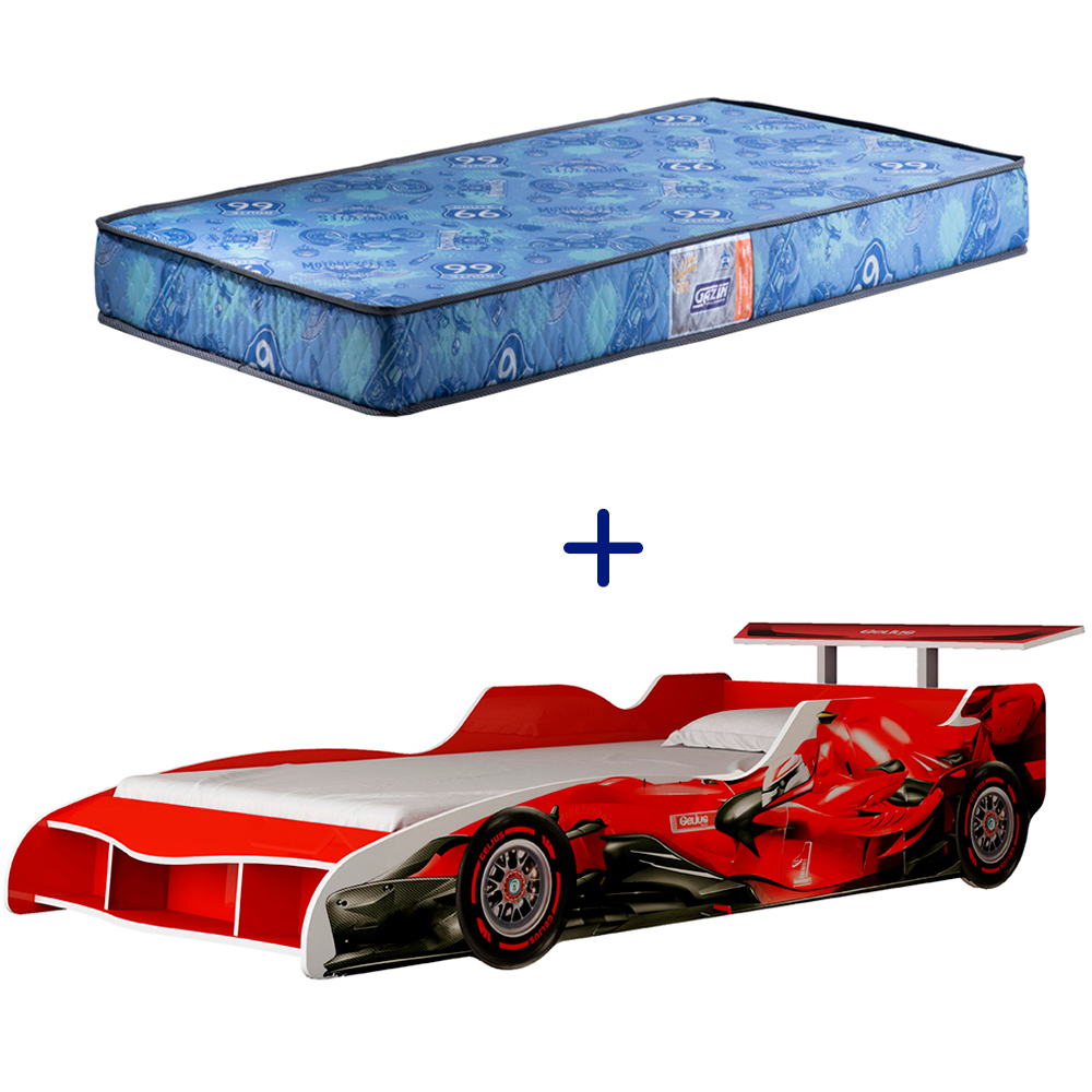 Kit Cama Solteiro Gelius F1 90cm com Colchão Gazin Supreme D20
