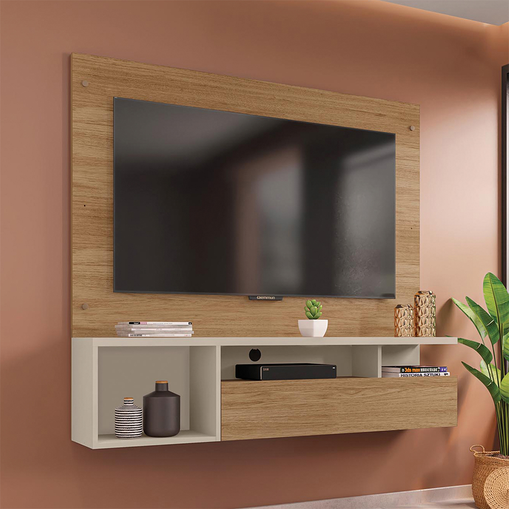 Painel para TV até 55" Gold Caemmun com Nicho e Porta Basculante