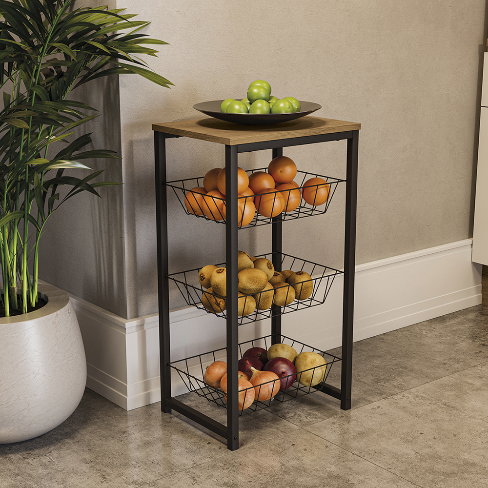 Fruteira Organizadora Kappesberg LI035 com 3 Cestos - 40cm