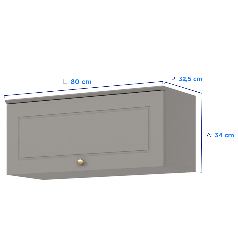 Armário Aéreo Henn Americana 1 Porta Basculante MDF 80 cm — foto 4