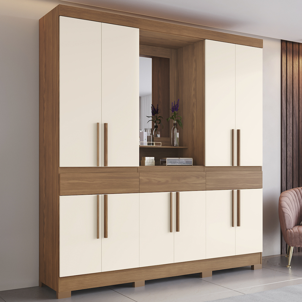 Guarda-Roupa Casal 10 Portas 3 Gavetas Capela B374 Henn
