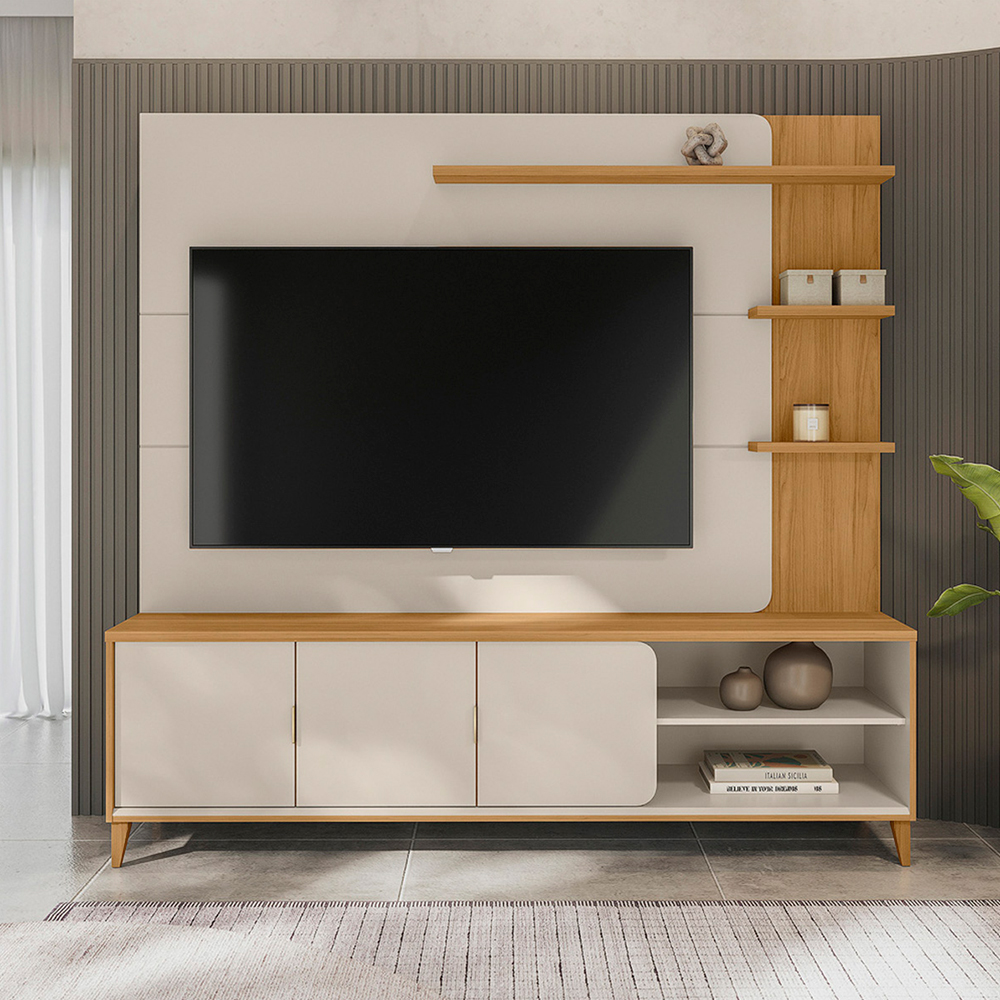 Estante Home Napoli Linea Brasil para TV até 70" - 3 Portas em MDP/MDF