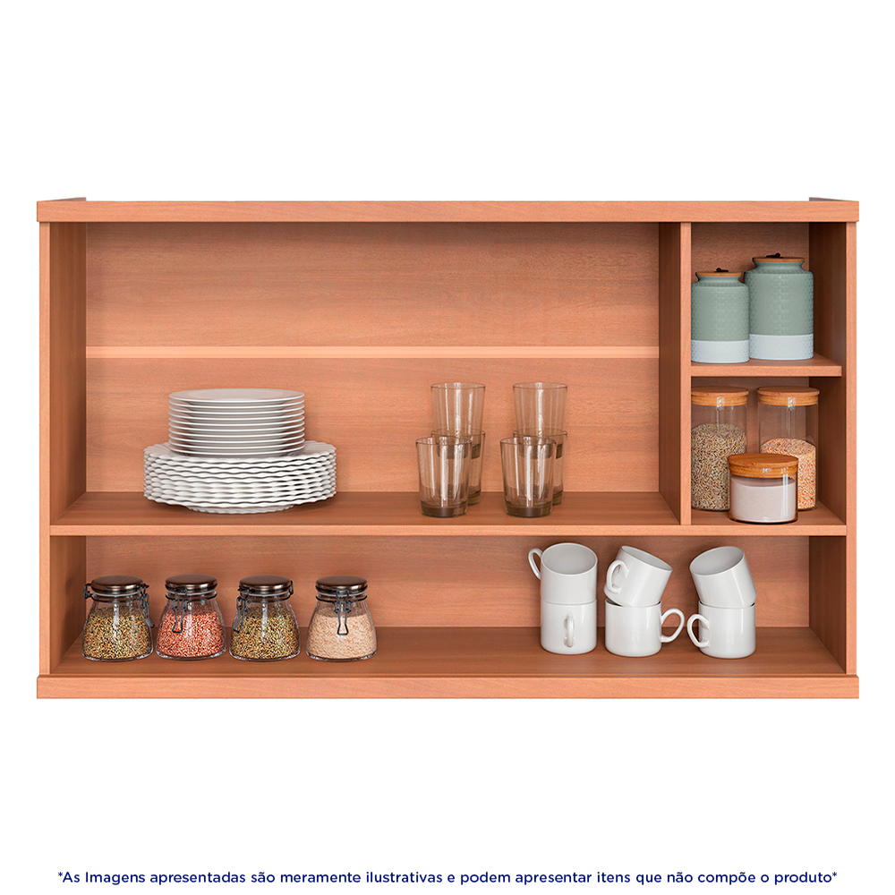 Armário Aéreo 1 Porta Basculante 120cm Macadâmia Telasul — foto 4