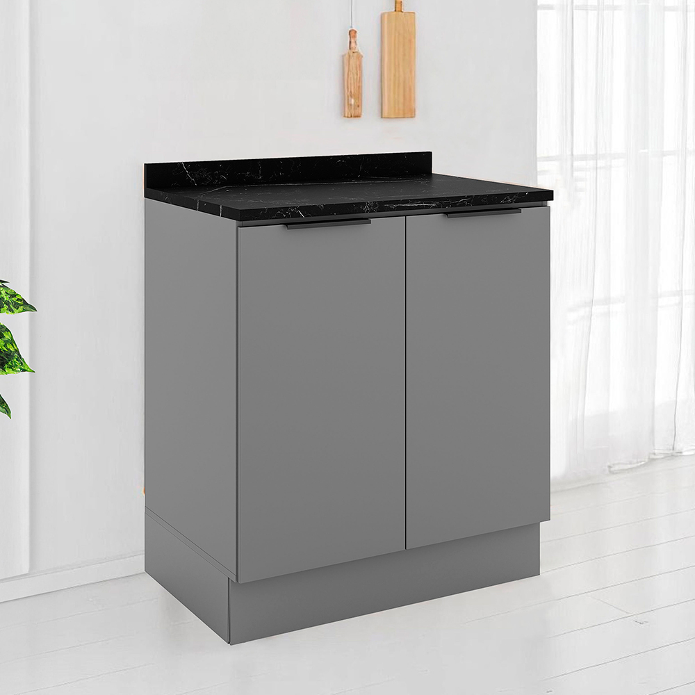 Balcão com Tampo 2 Portas 80cm MDP MDF Lumina - Telasul