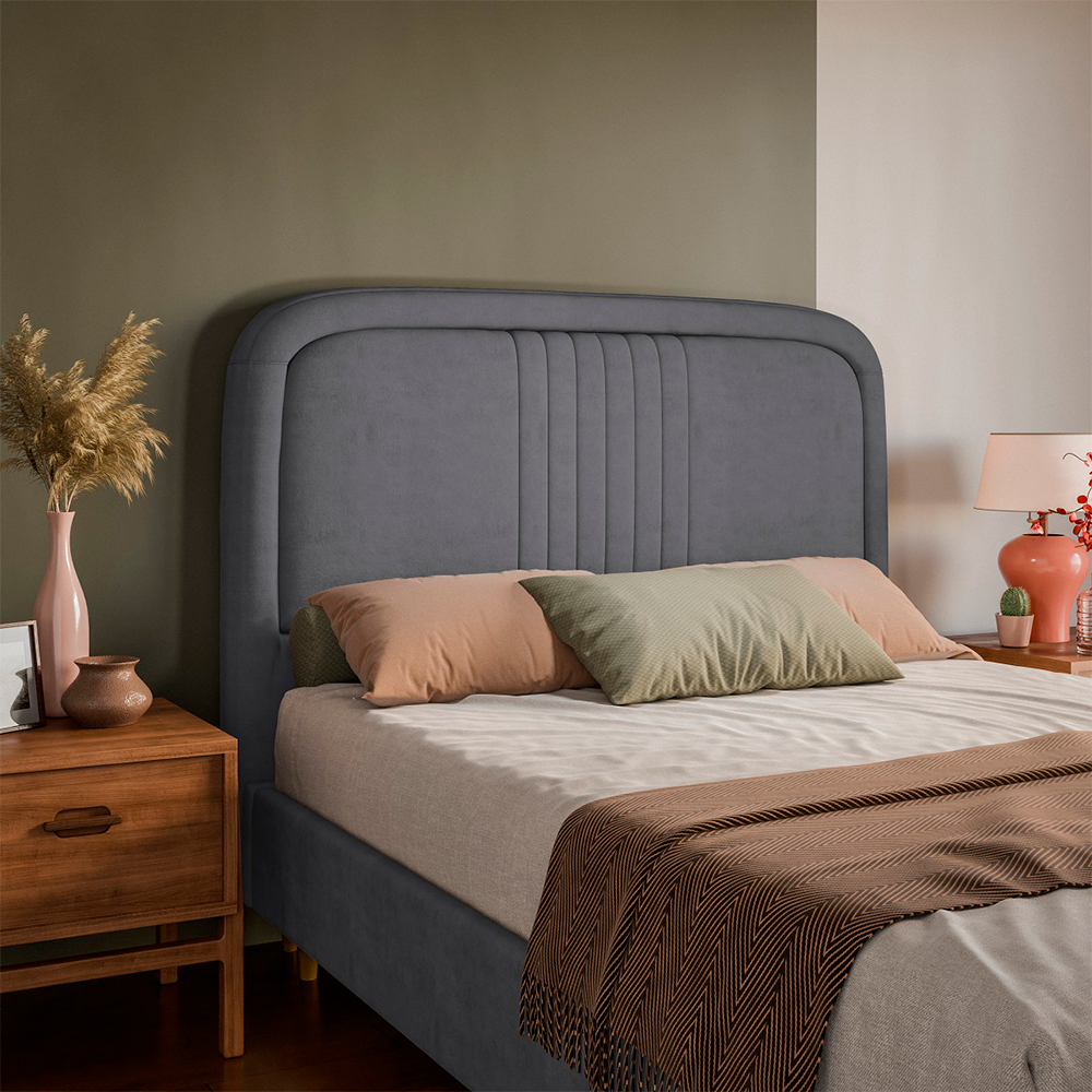 Cabeceira Casal Estofada Dobue Chicago 148cm MDF